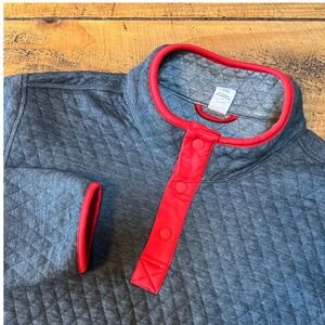 Marine‎ Layer Pullover Mens Size Medium Gray Quilted 1/4 Snap Corbett Sweatshirt
